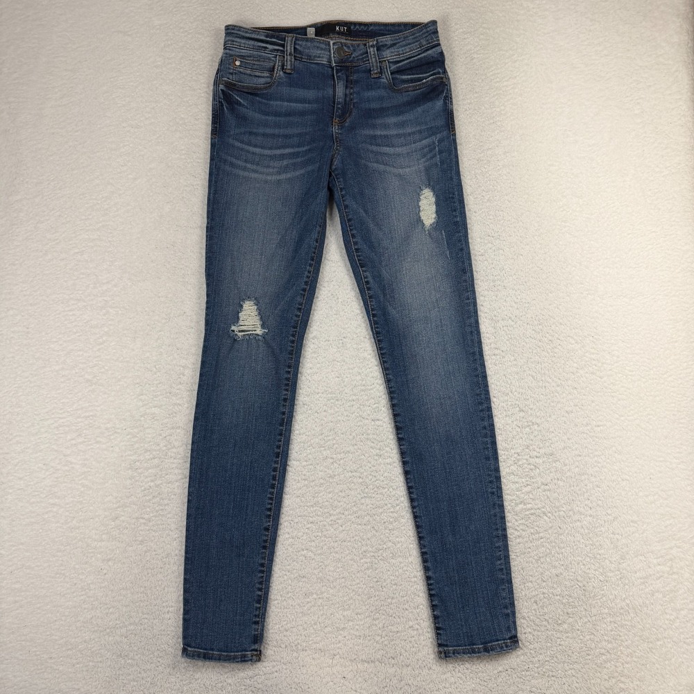 Kut Mia Toothpick Skinny Jeans Womens 4 (28x30.5) Blue Medium Wash Stretch